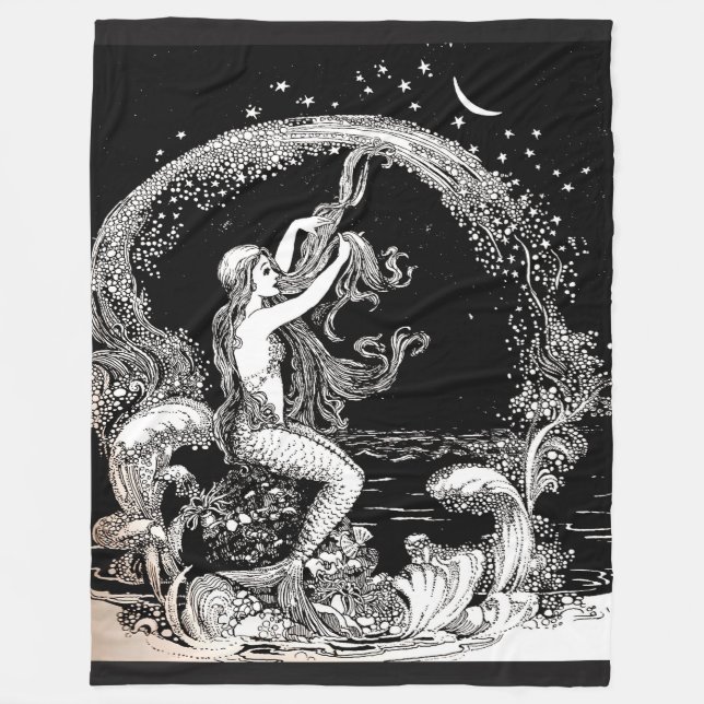 Velo cobertor da sereia impressão de vintage (Frente)