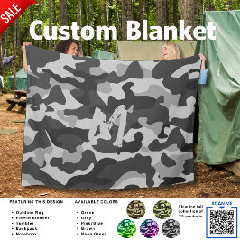 Velo Cobertor de Acampamento Camuflagem com Inicial par