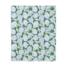 Cobertor de Arremesso Floral Hortênsia Azul e Verd