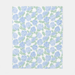 Velo Cobertor de Arremesso Floral Hortênsia Azul e Verd