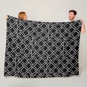 Velo Cobertor de Arte Geométrica Preto e Branco