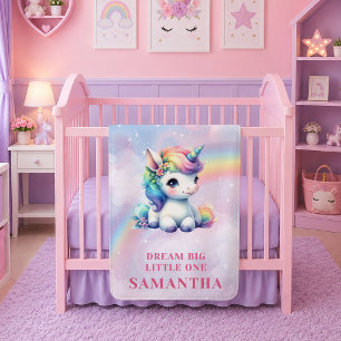 Velo Cobertor de Bebê Arco-íris de Unicórnio Mágico Pre