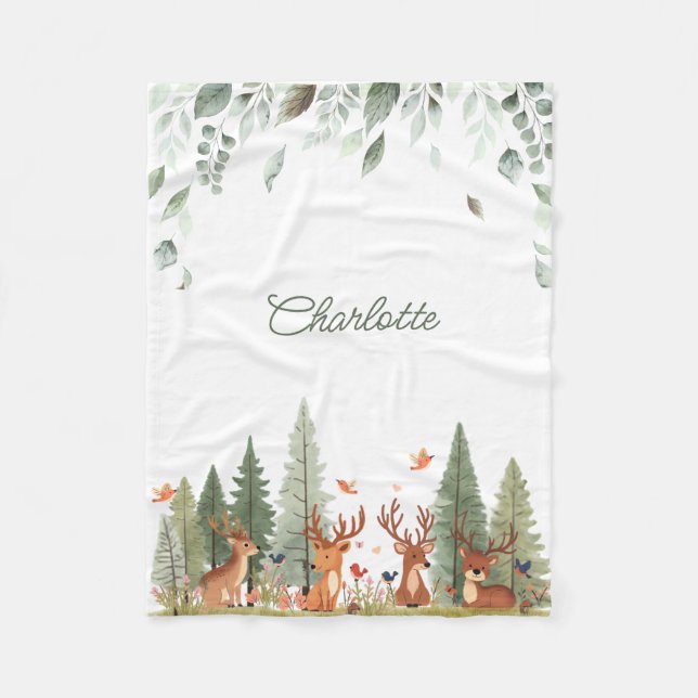 Velo Cobertor de Bebê Boho Woodland | Berçário Floresta (Frente)