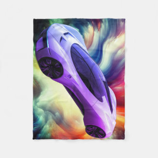 Velo Cobertor de Bebê Personalizado Com um Carro Roxo N