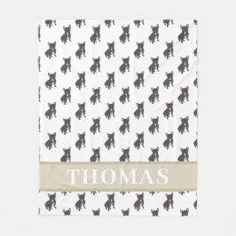 Velo Cobertor de Bebê Personalizado Frenchie (Brindle P
