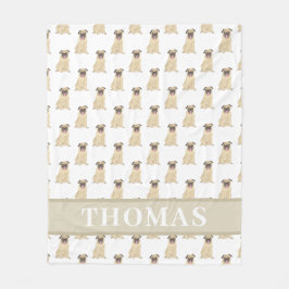 Velo Cobertor de Bebê Pug Personalizado