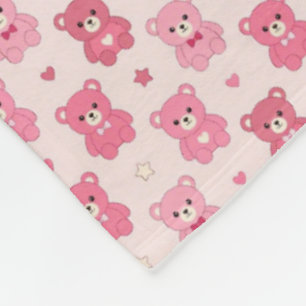 Velo Cobertor de Berçário Urso Teddy Rosa Doce