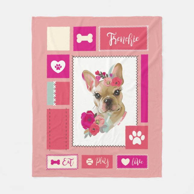 Velo cobertor de buldogue francês| Médio| pincel (Frente)