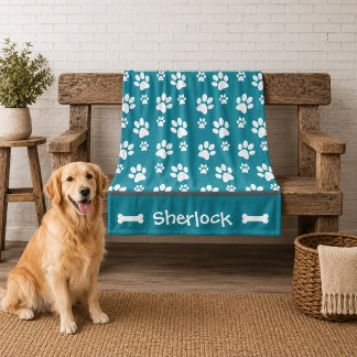Velo Cobertor de Cachorro Azul Personalizado Presente d