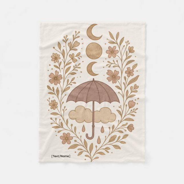 Velo Cobertor de Chuva Boho Lua Mística | Adicionar Tex (Frente)