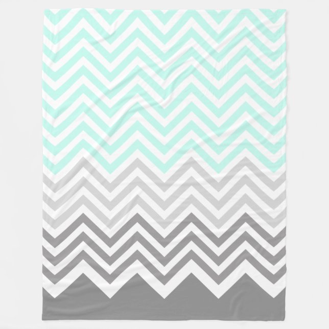 Velo cobertor de cinza de teal chevron (Frente)