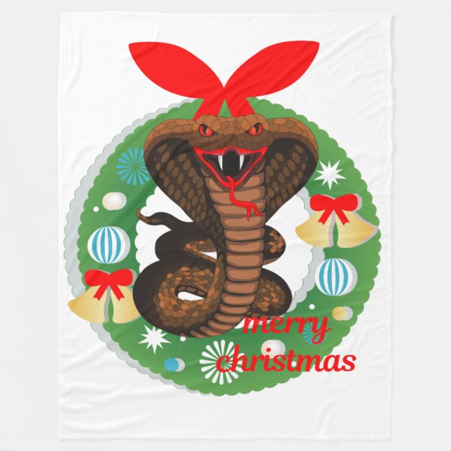 Velo cobertor de cobra de cobra de natal alegre (Frente)