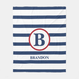 Velo cobertor de criança com listras náuticas personali