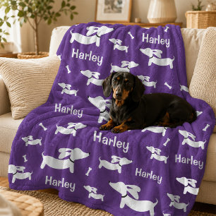 Velo Cobertor de Dachshund Roxo Personalizado para Mães