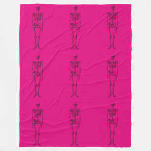 Velo cobertor de esqueleto rosa quente