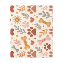 Cobertor de estimação Boho | Desenho de Pata e Cor