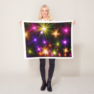 Velo Cobertor de Estrelas Coloridas e Brilhantes