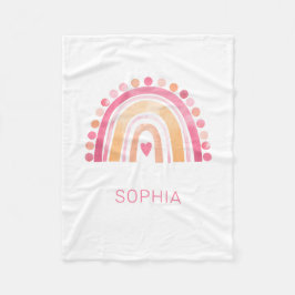Velo Cobertor de flanela Arco-íris, boho aquarela rosa