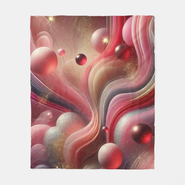 Velo Cobertor de Fleece Abstrato Elegante (Frente)