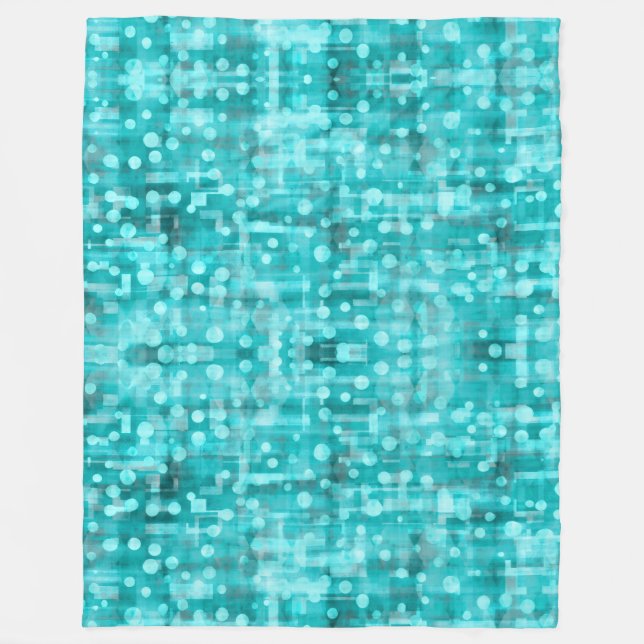 Velo Cobertor de Fleece Abstrato Teal Dot Bombeado (Frente)