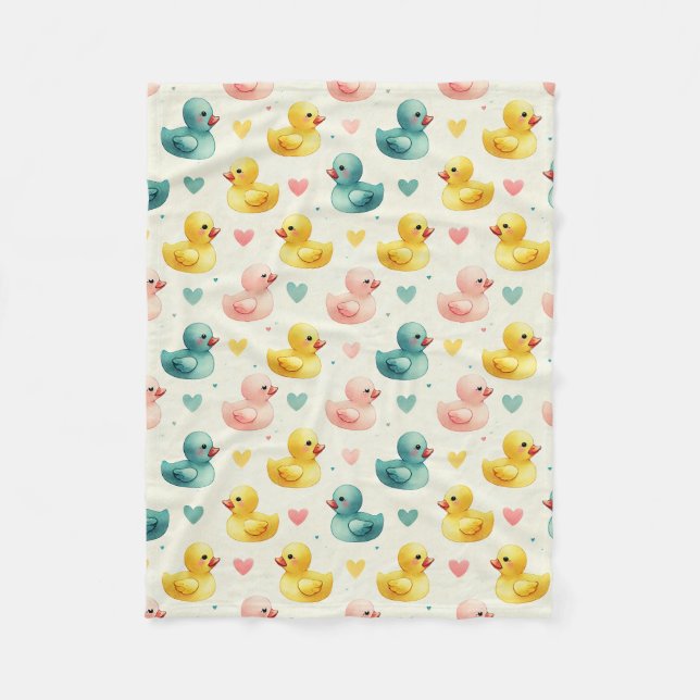 Velo Cobertor de Fleece Aconchegante com Padrão de Pato (Frente)
