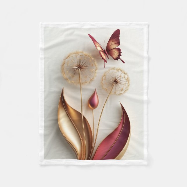 Velo Cobertor de Fleece Aconchegante Dandelion Dourado  (Frente)