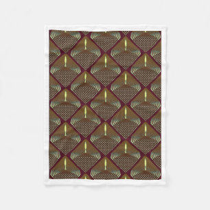 Velo Cobertor de Fleece Art Déco Geométrico Dourado Bor