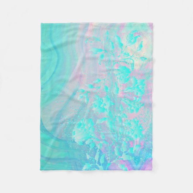 Velo Cobertor de Fleece Azul Abstrato (Frente)