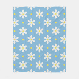 Velo Cobertor de Fleece Azul com Padrão de Margarida Co