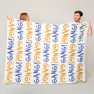 Velo Cobertor de Fleece AZUL E LARANJA, Grande 60" x 80