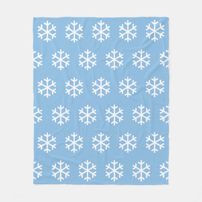 Velo Cobertor de Fleece Azul Floco de Neve (Frente)