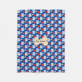 Velo Cobertor de Fleece Azul Personalizado Malshi