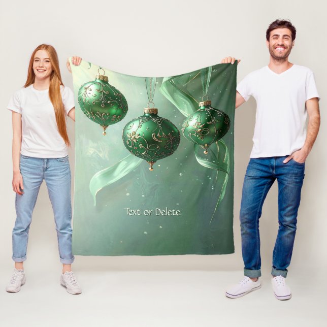Velo Cobertor de Fleece Bola de Natal Verde (In Situ)