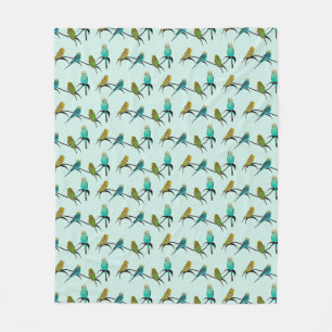 Velo Cobertor de Fleece Budgie Frenzy (Ciano Claro)