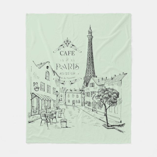 Velo Cobertor de Fleece Café Paris (Frente)