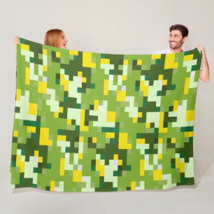 Velo Cobertor de Fleece Camuflagem Digital Verde e Amar