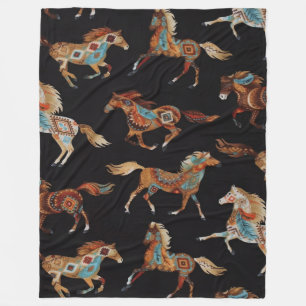 Velo Cobertor de Fleece Cavalos Pintados