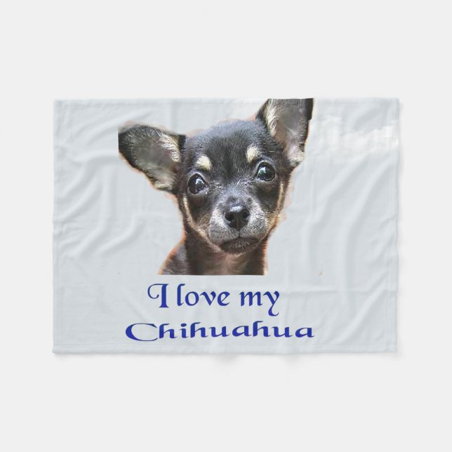 Velo Cobertor de Fleece Chihuahua (Frente (Horizontal))