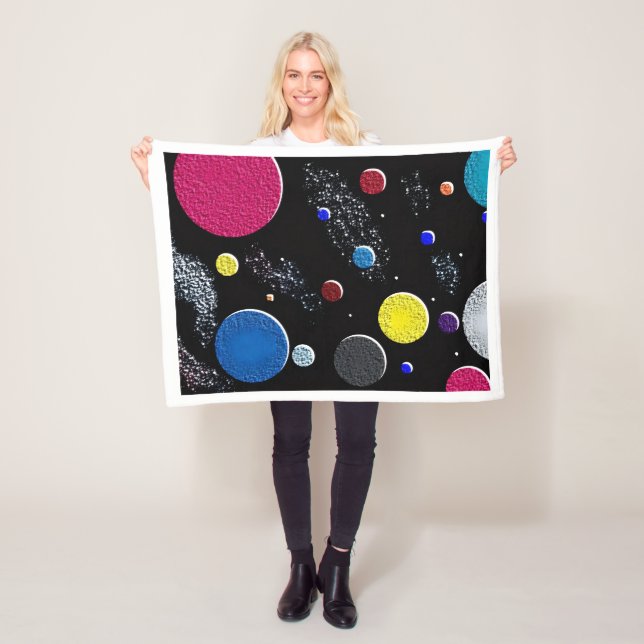 Velo Cobertor de Fleece Colorido de Planetas Cósmicos (In Situ)