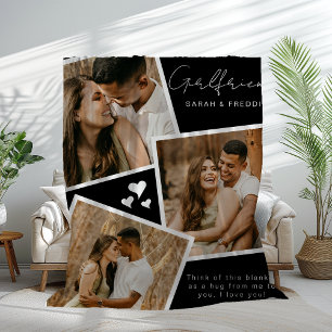 Velo Cobertor de Fleece com 3 Fotos Personalizadas da N