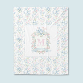 Velo Cobertor de Fleece com Aquarela Floral Personaliza