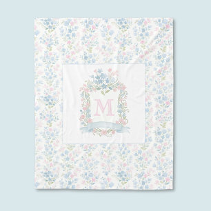 Velo Cobertor de Fleece com Aquarela Floral Personaliza