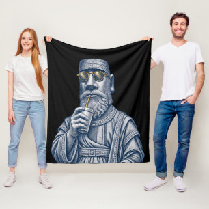Velo Cobertor de Fleece com Arte Vintage do Homem de Pe