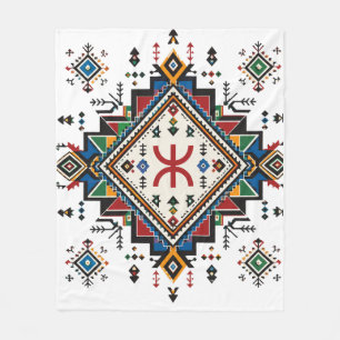 Velo Cobertor de Fleece com Bordado Marroquino Amazigh
