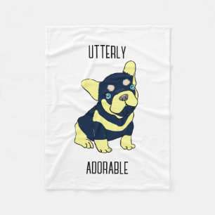 Velo Cobertor de Fleece com Cachorrinho do Bulldog Fran