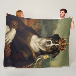 Velo Cobertor de Fleece com Cachorro Mona Lisa e Papaga
