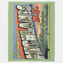 Cobertor de Fleece com Cartão Postal Retrô de High