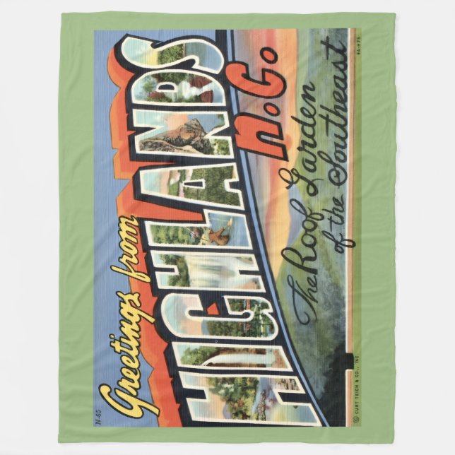 Velo Cobertor de Fleece com Cartão Postal Retrô de High (Frente)
