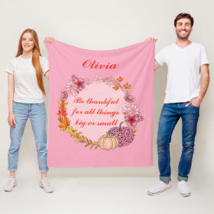 Velo Cobertor de Fleece com Citação de Coroa de Outono