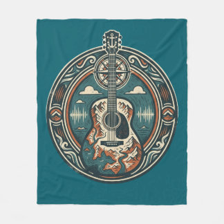 Velo Cobertor de Fleece com Crista de Guitarra Acústica